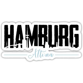Hamburg Altona, City Shirt - Sticker Größe S (10 x 10 cm) - Mattweiß - Vorne