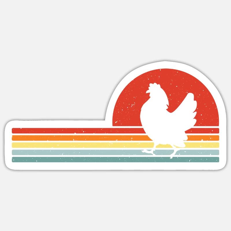Hühnerbauer Huhns Hühnerstall Landwirte Geschenk - Sticker Größe S (10 x 10 cm) - Mattweiß