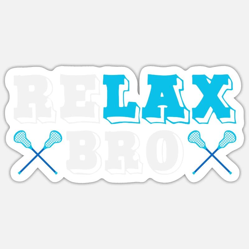 Realx Bro Lacrosse Player - Sticker size S (10 x 10 cm) - white matte