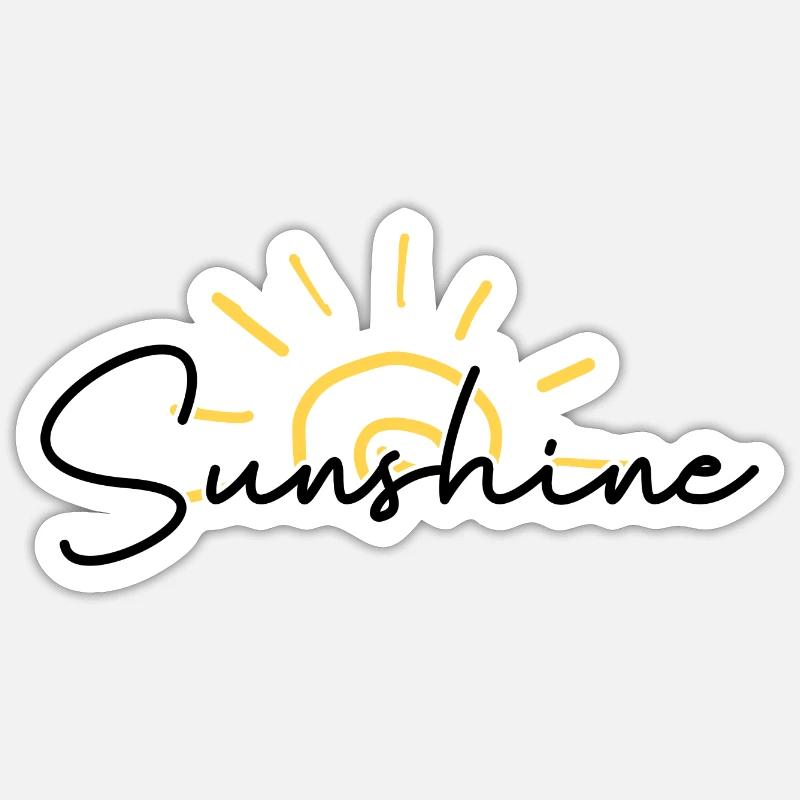 Sonnenaufgangs-Kritzelbogen - Sticker Größe S (10 x 10 cm) - Mattweiß