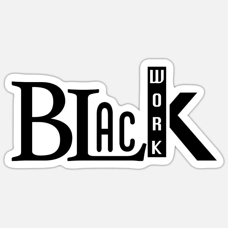 black work - Sticker Größe S (10 x 10 cm) - Mattweiß