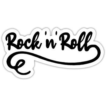 Rock 'n' Roll Hard Rock Music Rocker - Sticker taille S (10 x 10 cm) - blanc mat - Devant