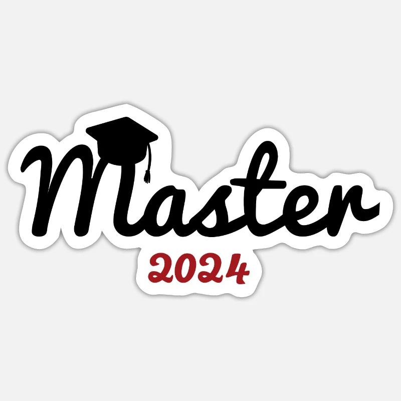 Master Hut 2024 Abschluss Mastertitel Student - Sticker Größe S (10 x 10 cm) - Mattweiß