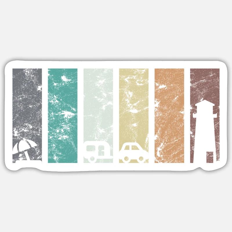 Camp Caravan Camper Lighthouse Sticker size S (10 x 10 cm)