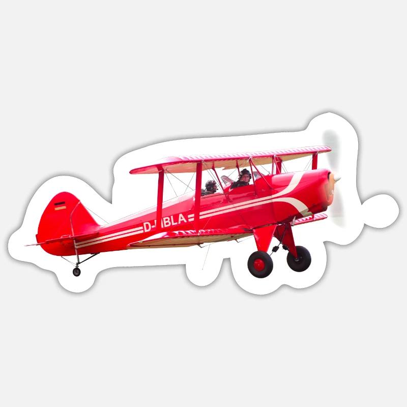 Biplane - Sticker size S (10 x 10 cm) - white matte