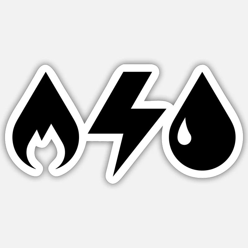 Gaz Électricité Eau Sticker taille S (10 x 10 cm)