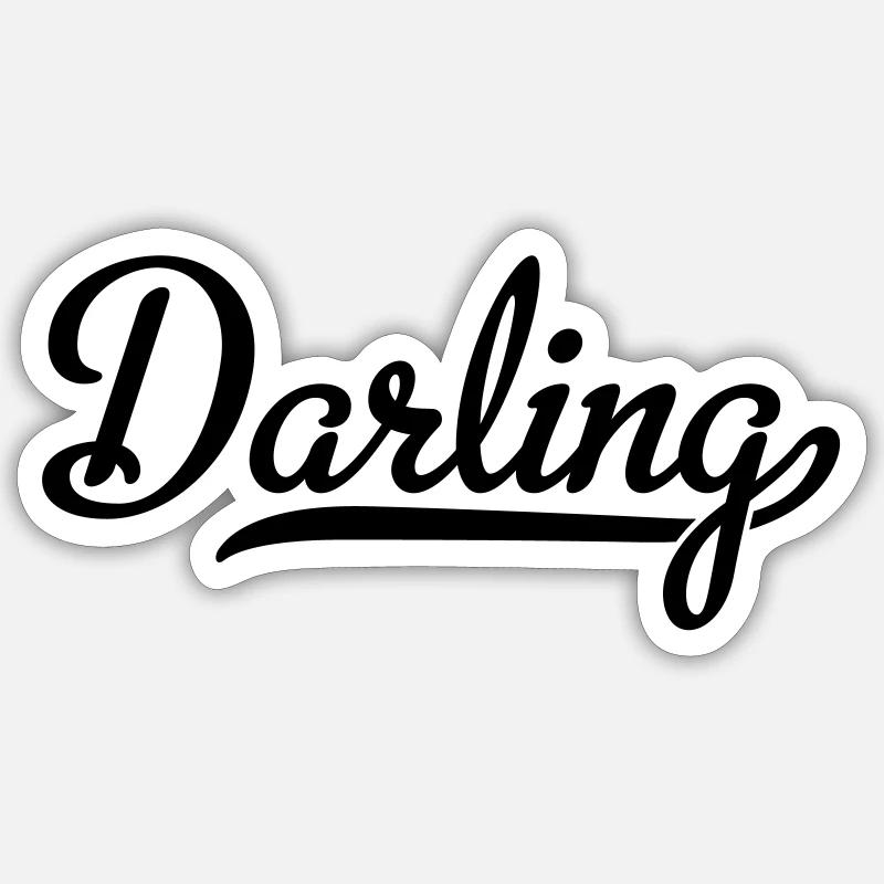 Darling - Sticker Größe S (10 x 10 cm) - Mattweiß