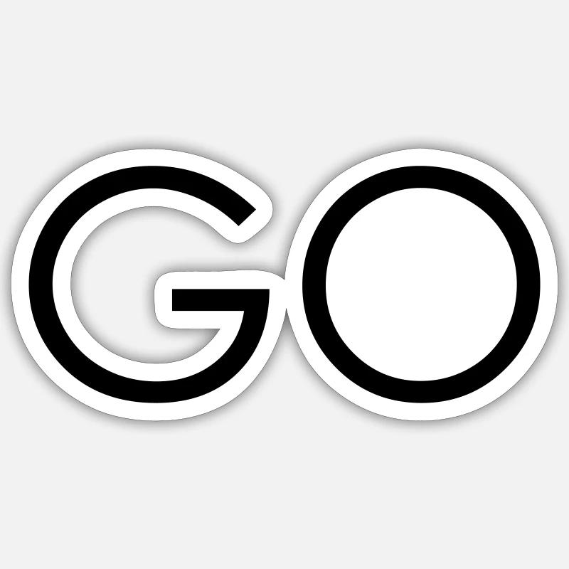 GO - Sticker size S (10 x 10 cm) - white matte