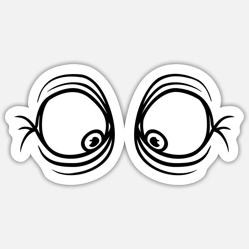 Squinting funny eyes - Sticker size S (10 x 10 cm) - white matte