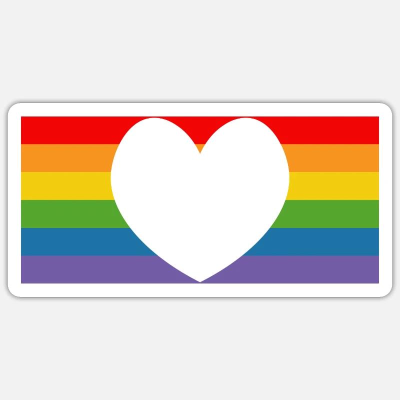 pride rainbow flag - Sticker size S (10 x 10 cm) - white matte
