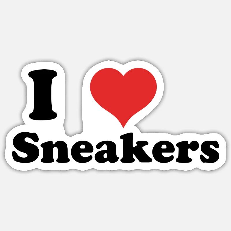 J’adore les baskets - Sticker taille S (10 x 10 cm) - blanc mat