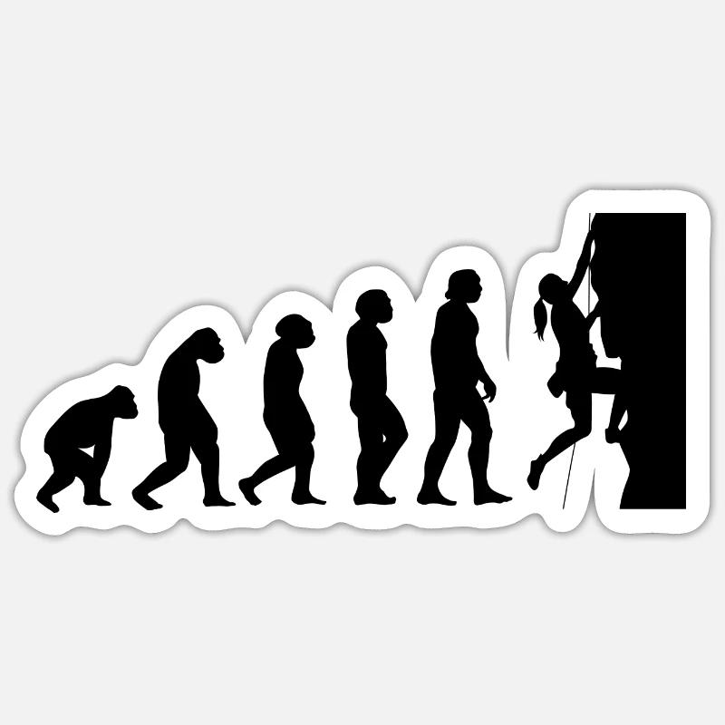 Évolution et escalade - (2) - Sticker taille S (10 x 10 cm) - blanc mat