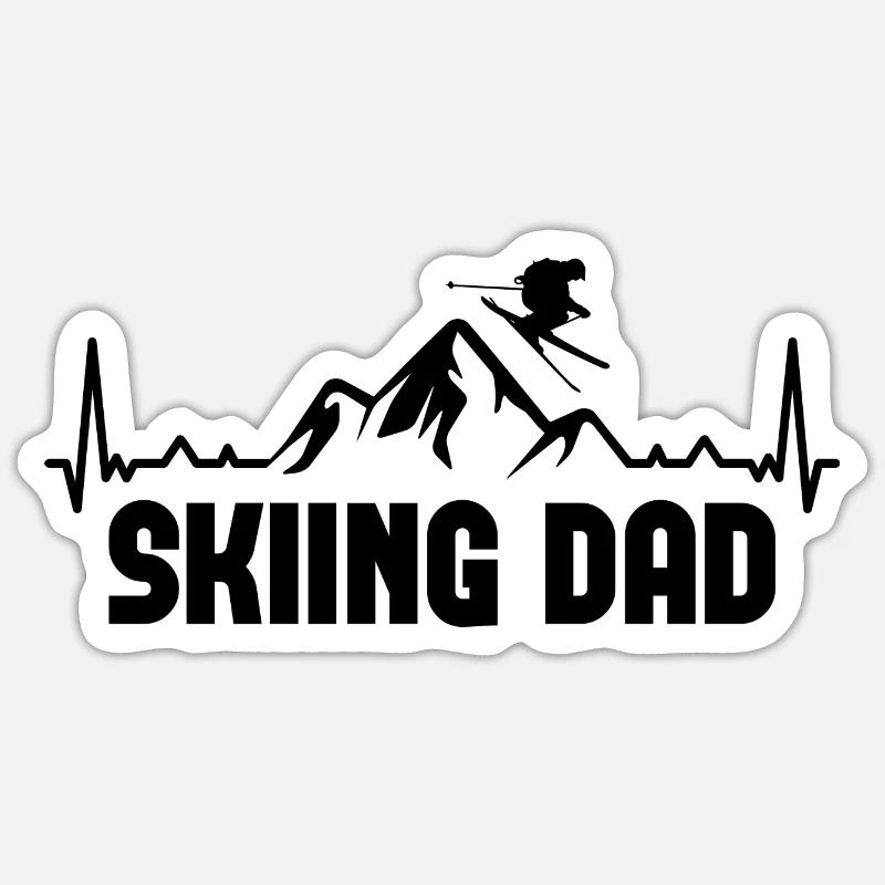 Ski DAD 1 - - Sticker taille S (10 x 10 cm) - blanc mat