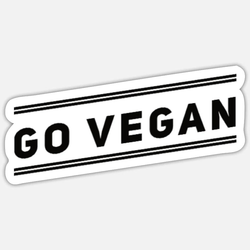 Go Vegan - Sticker size S (10 x 10 cm) - white matte