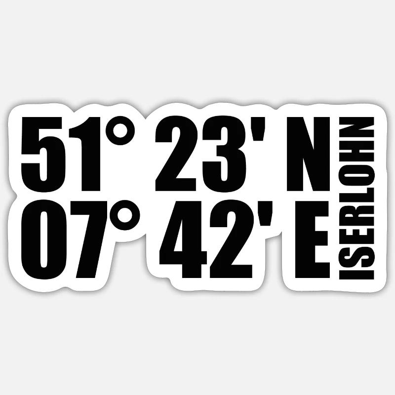 Coordonnées d’Iserlohn - Sticker taille S (10 x 10 cm) - blanc mat