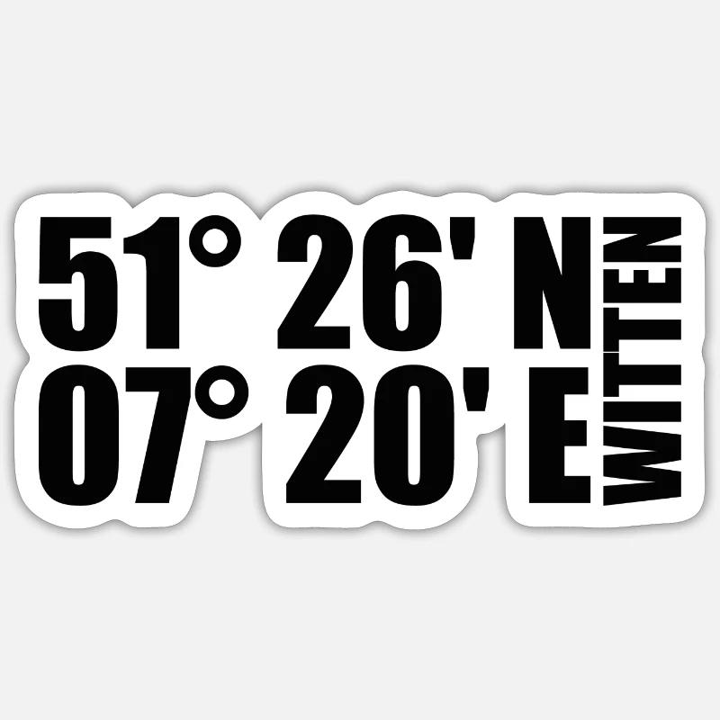 Coordonnées de Witten - Sticker taille S (10 x 10 cm) - blanc mat