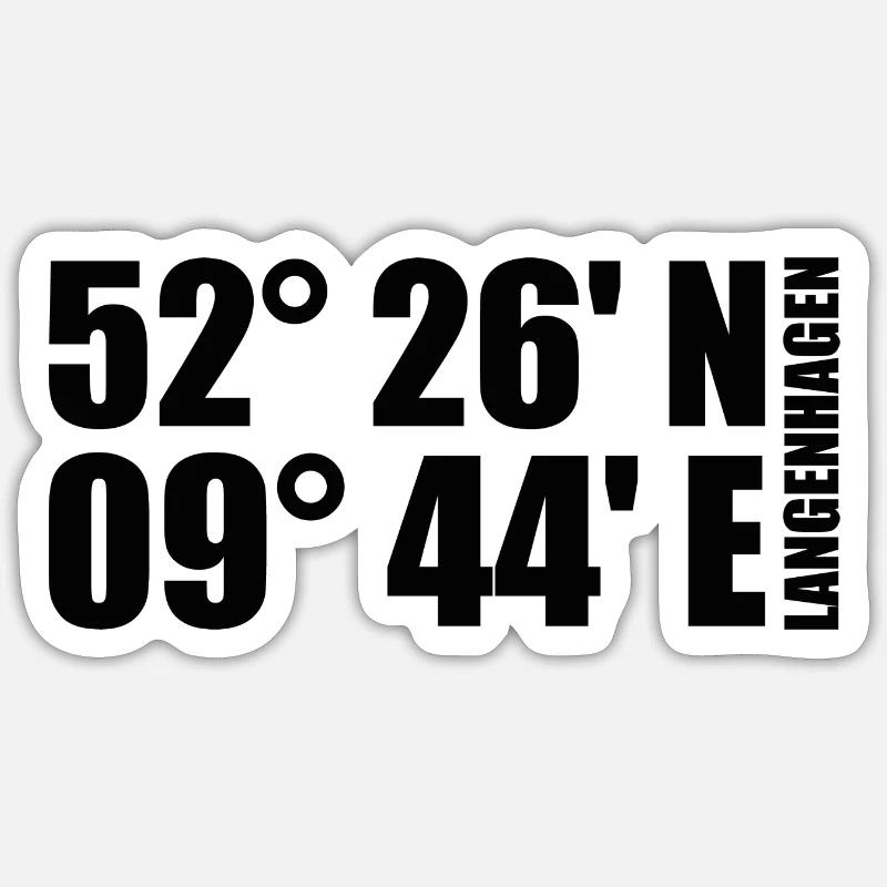 Coordonnées de Langenhagen - Sticker taille S (10 x 10 cm) - blanc mat