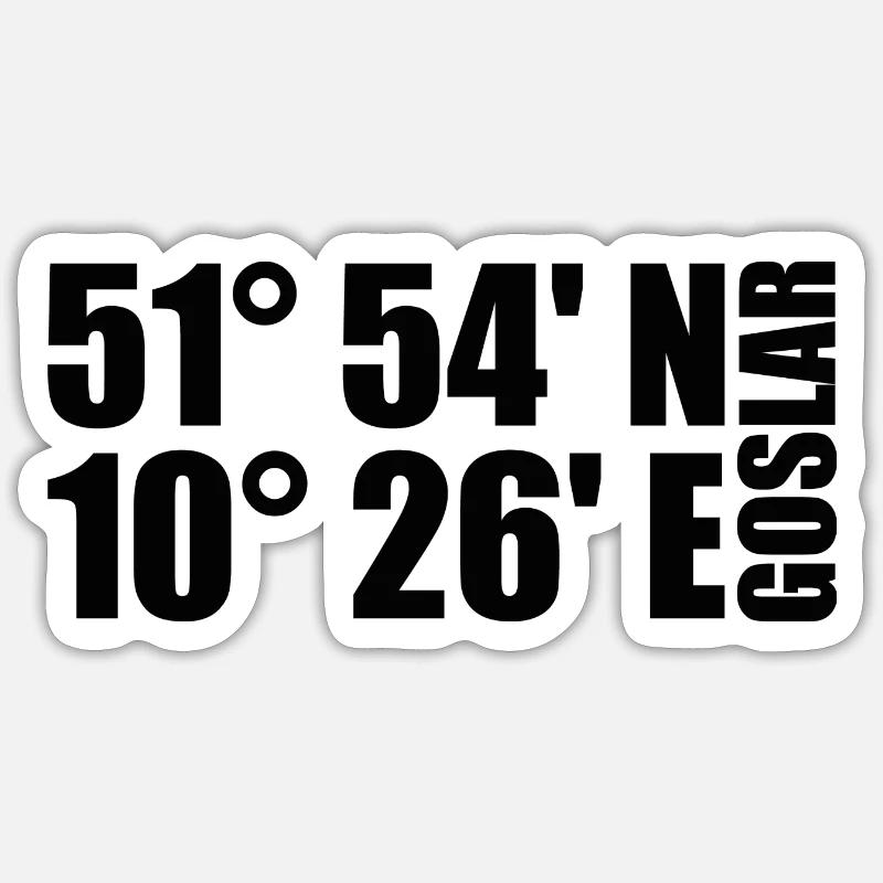 Goslar coordinates - Sticker size S (10 x 10 cm) - white matte