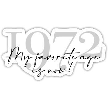 Vintage Year 1972 Script - Sticker size S (10 x 10 cm) - white matte - Front