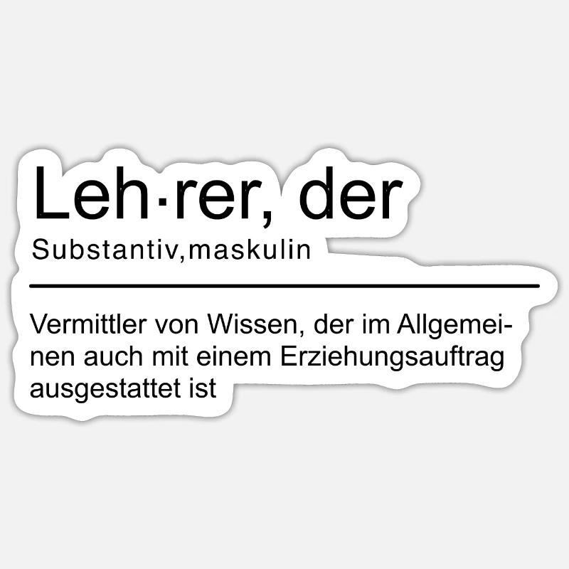 Lehrer Duden spruch Lustig Schwarz Sticker Größe S (10 x 10 cm)