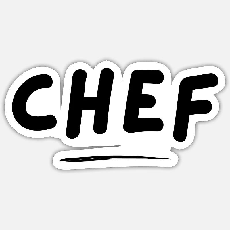 CHEF - idée cadeau original Sticker taille S (10 x 10 cm)