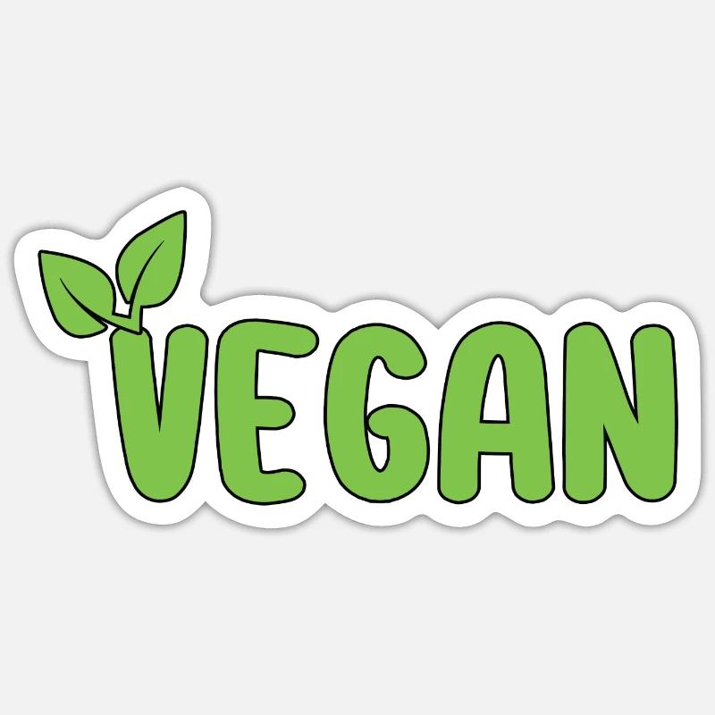 Végétalien Sticker taille S (10 x 10 cm)