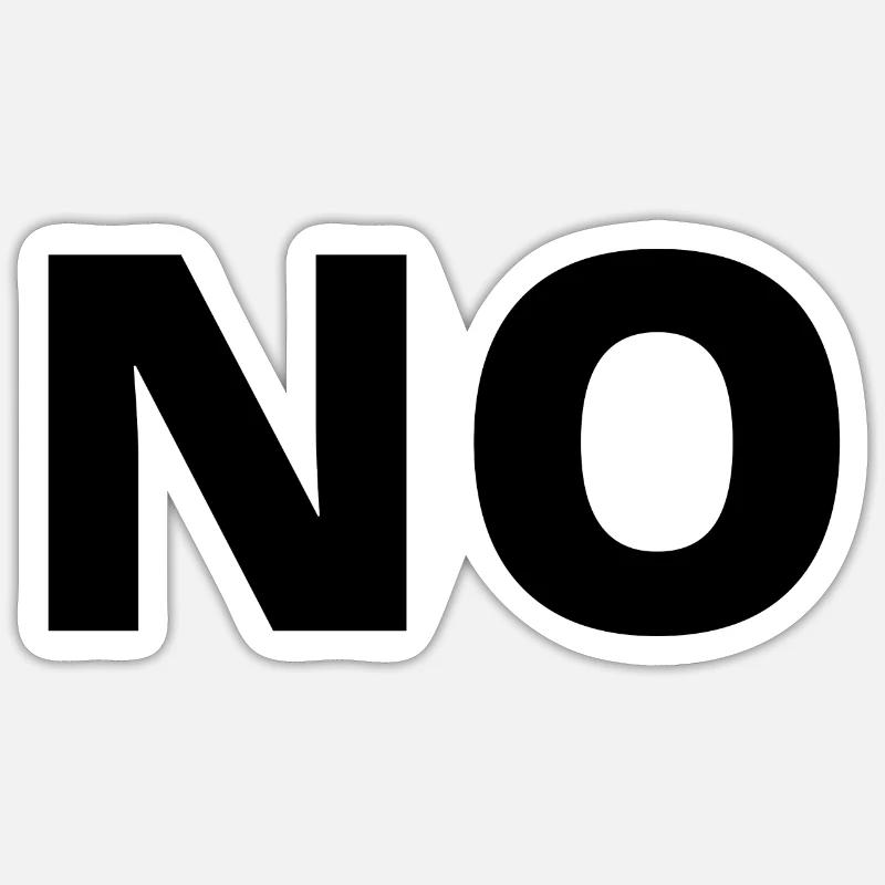 nein - Sticker Größe S (10 x 10 cm) - Mattweiß
