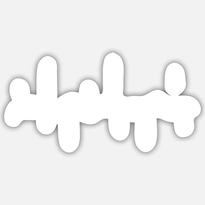 wave line stroke pattern wavy - Sticker size S (10 x 10 cm) - white matte
