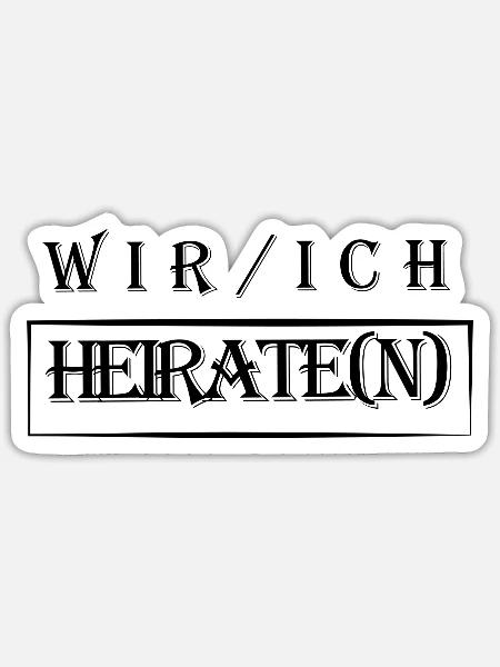 wir heiraten - Sticker Größe S (10 x 10 cm) - Mattweiß