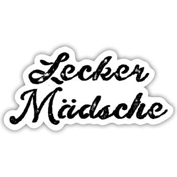 lecker mädsche,mädchen,köln,typo,schrift - Sticker Größe S (10 x 10 cm) - Mattweiß - Vorne
