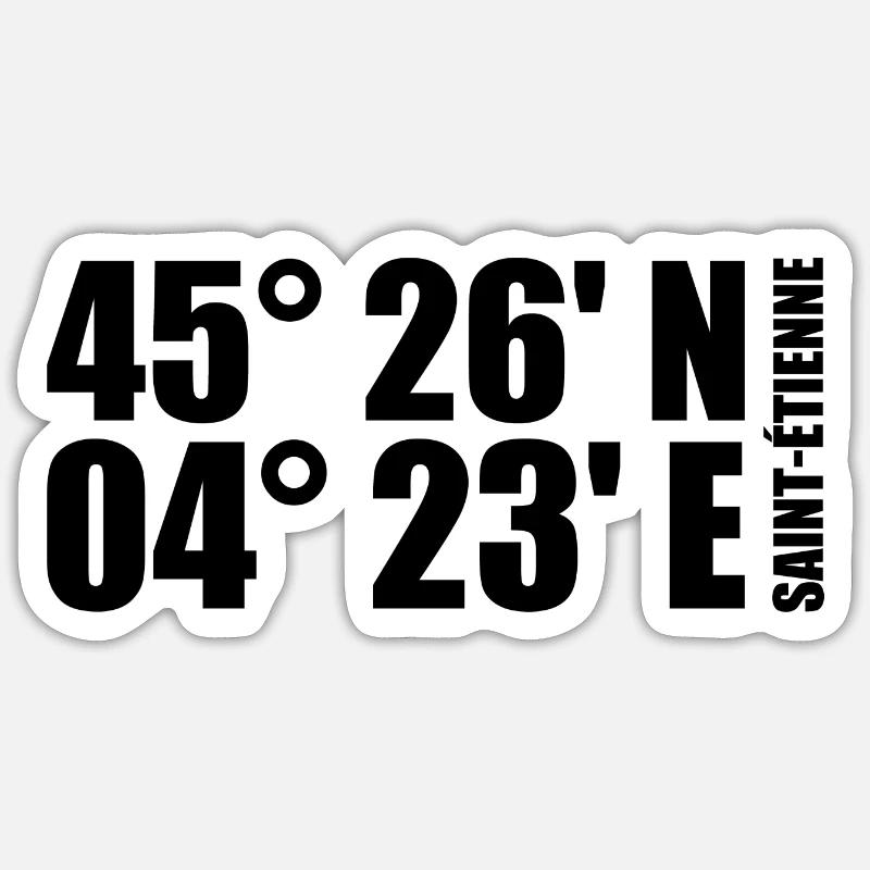 Coordonnées de Saint-Étienne Sticker taille S (10 x 10 cm)