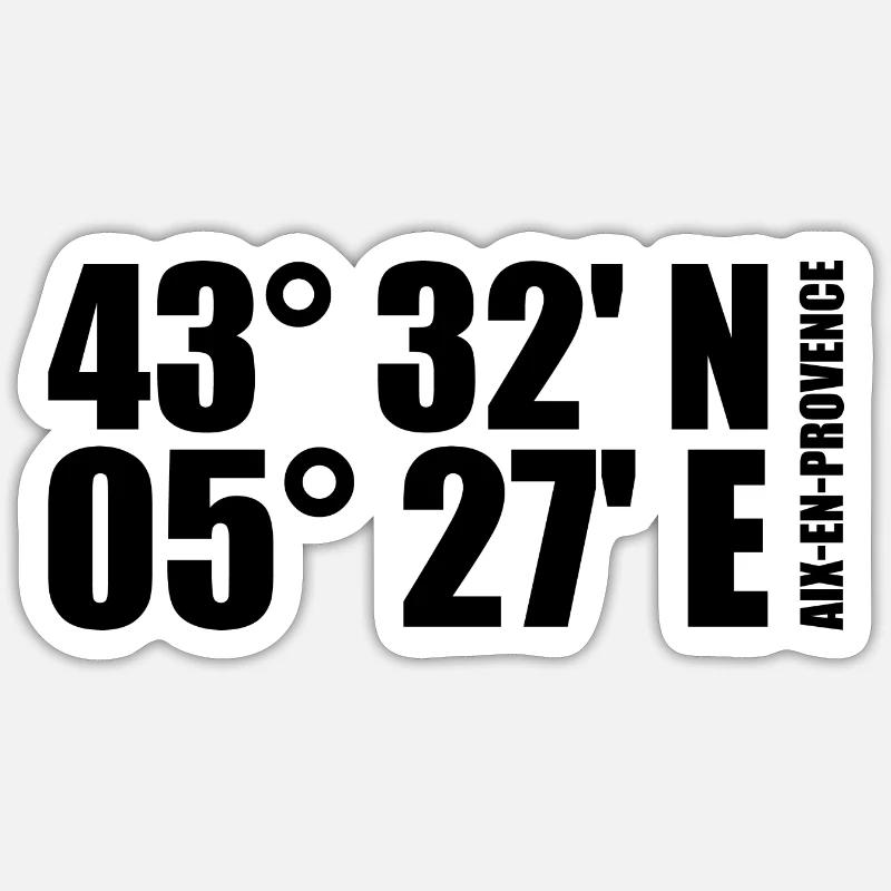 Aix-en-Provence coordinates Sticker size S (10 x 10 cm)