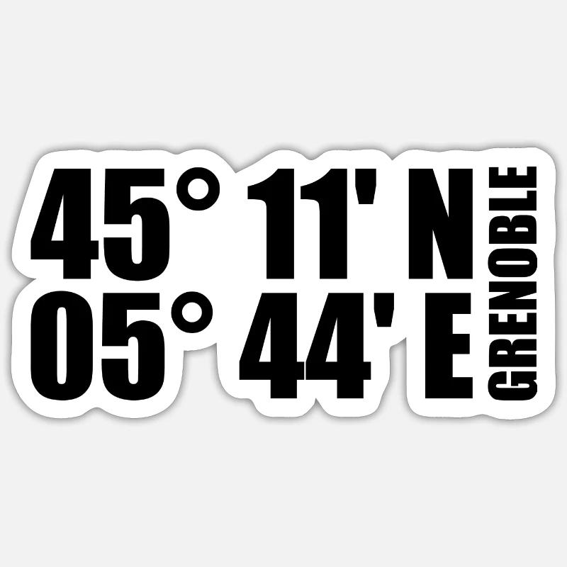 Grenoble coordinates Sticker size S (10 x 10 cm)