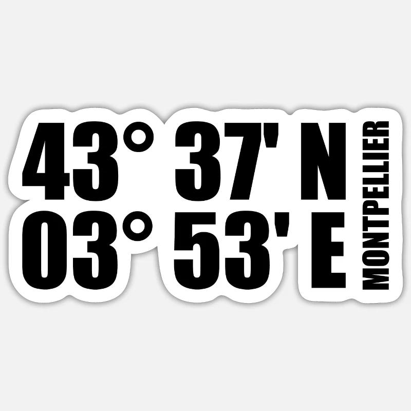 Montpellier Coordinates Sticker size S (10 x 10 cm)