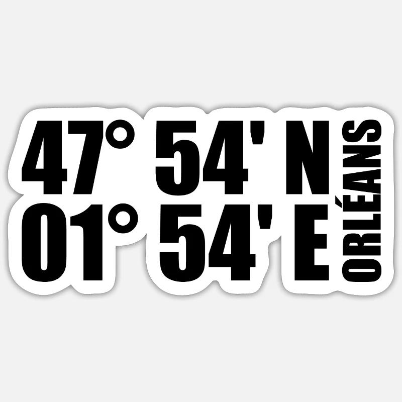 Orléans coordinates Sticker size S (10 x 10 cm)