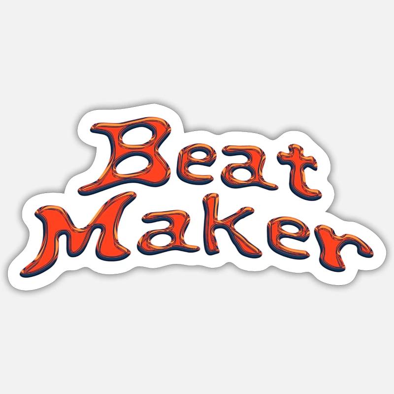 Beat Maker - Sticker Größe S (10 x 10 cm) - Mattweiß