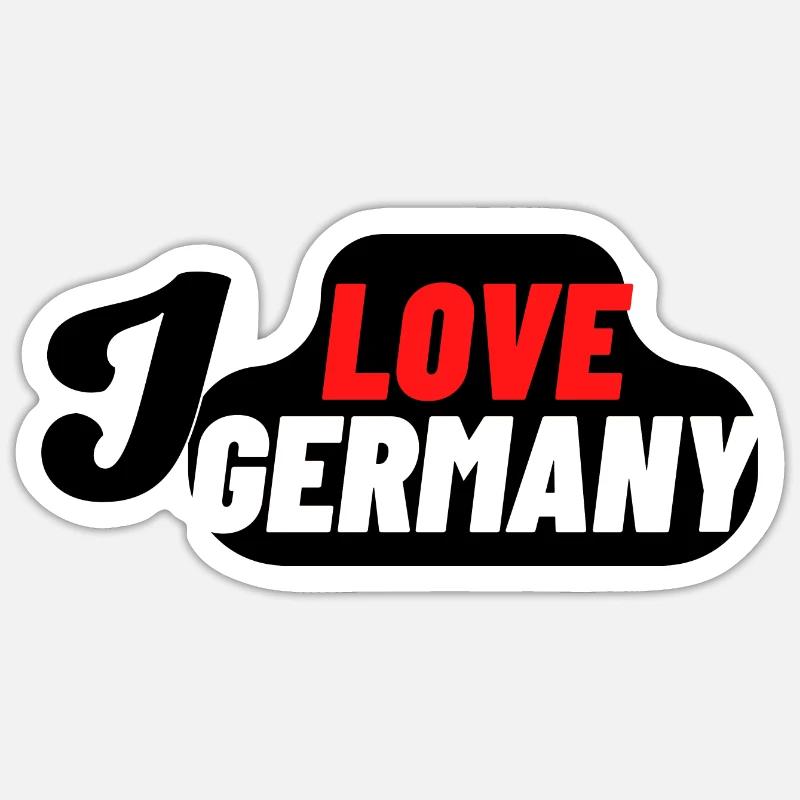 I Love Germany - Sticker Größe S (10 x 10 cm) - Mattweiß