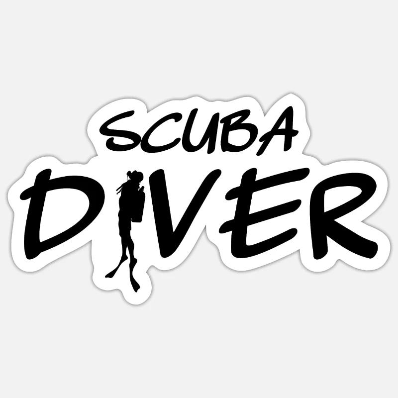 scuba diver gift idea - Sticker size S (10 x 10 cm) - white matte