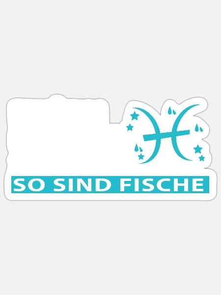 Sternzeichen Fische - Eigenschaften - Sticker Größe S (10 x 10 cm) - Mattweiß