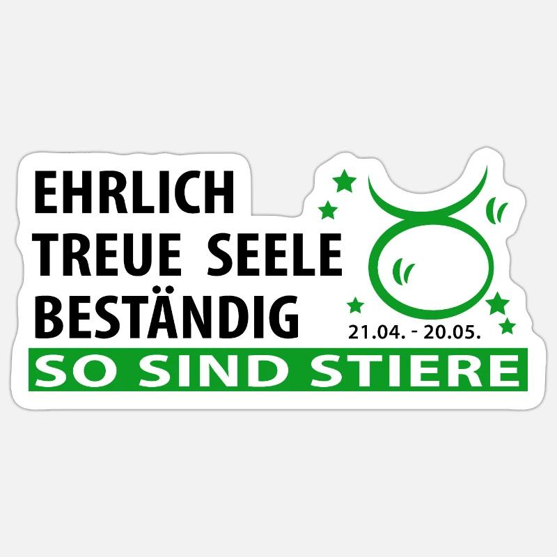 Sternzeichen Stier - Eigenschaften Sticker Größe S (10 x 10 cm)