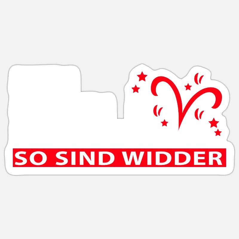 Sternzeichen Widder - Eigenschaften - Sticker Größe S (10 x 10 cm) - Mattweiß