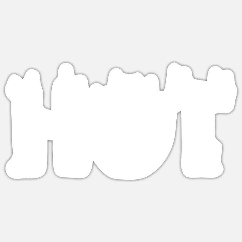 Chaud - Sticker taille S (10 x 10 cm) - blanc mat