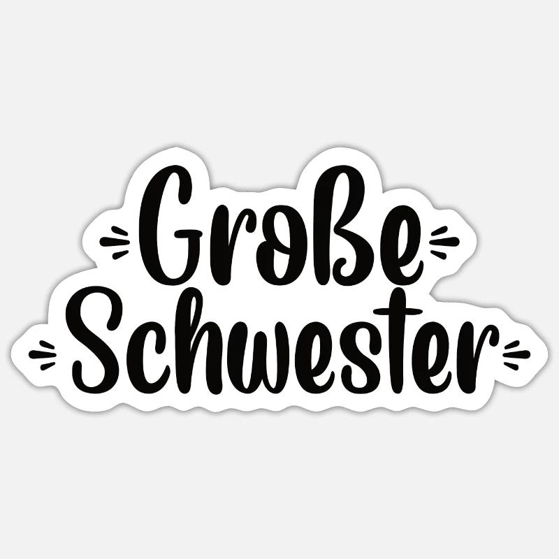 Große Schwester - Sticker Größe S (10 x 10 cm) - Mattweiß