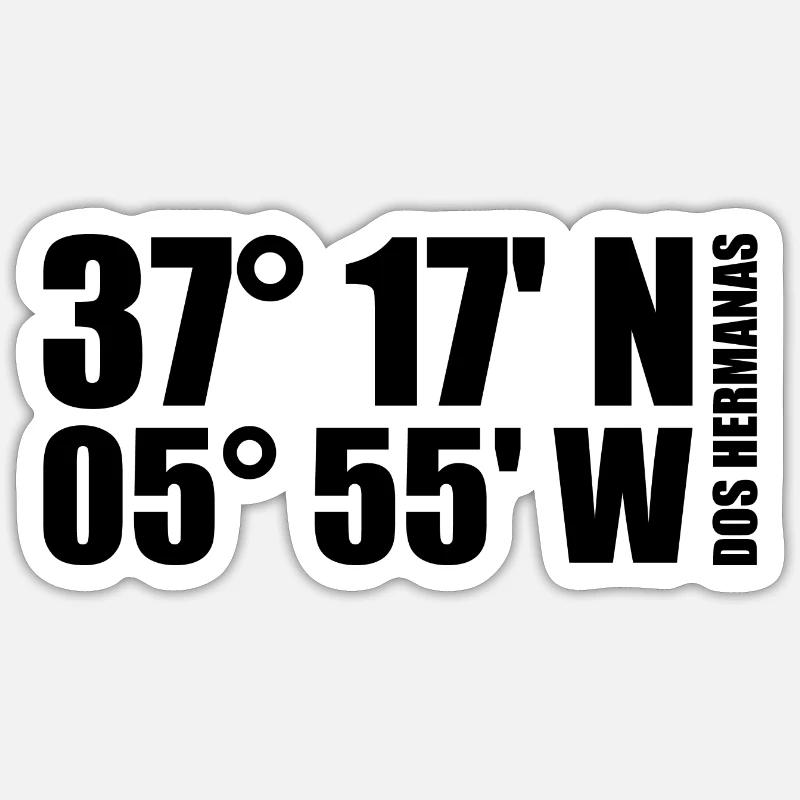 Dos Hermanas Coordinates Sticker size S (10 x 10 cm)
