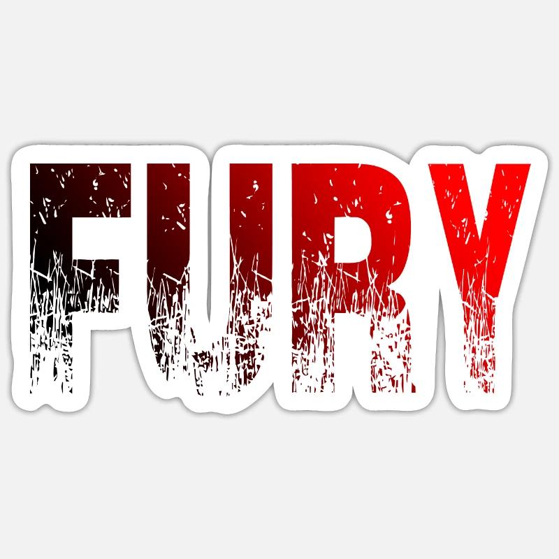 Fury Red & Black - Sticker size S (10 x 10 cm) - white matte