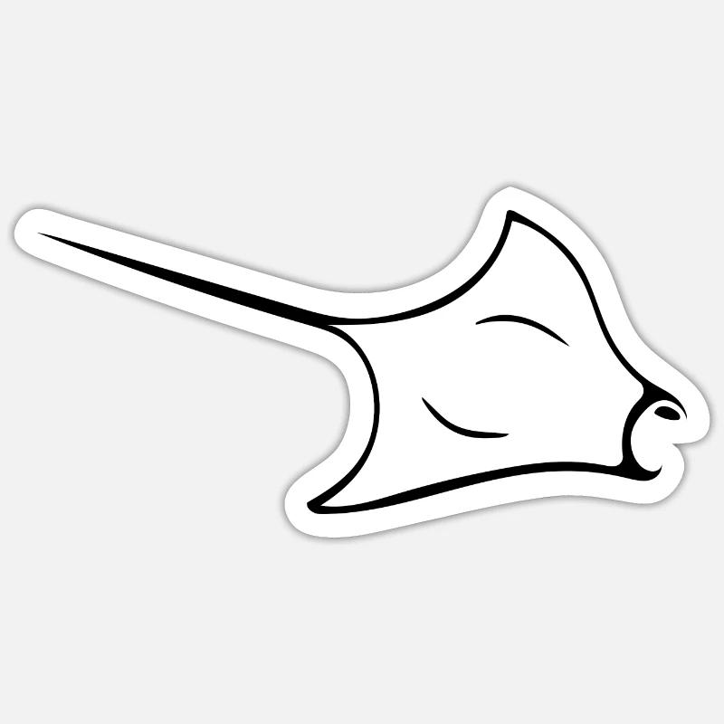 Manta rays in elegant flight - Sticker size S (10 x 10 cm) - white matte