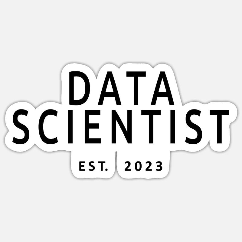 Data Scientist Est. 2023 Graduation Data Scientist - Sticker taille S (10 x 10 cm) - blanc mat