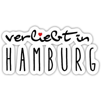 verliebt in Hamburg -I love It - Sticker Größe S (10 x 10 cm) - Mattweiß - Vorne