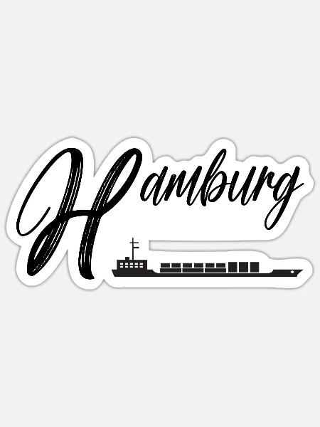 Hamburg City - Sticker Größe S (10 x 10 cm) - Mattweiß