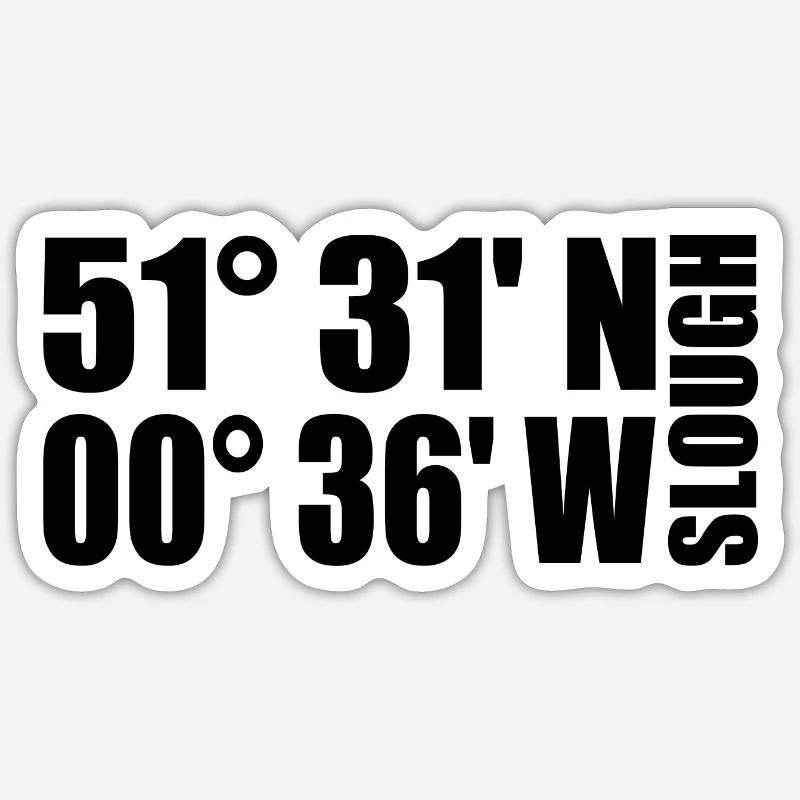 Coordonnées de Slough - Sticker taille S (10 x 10 cm) - blanc mat